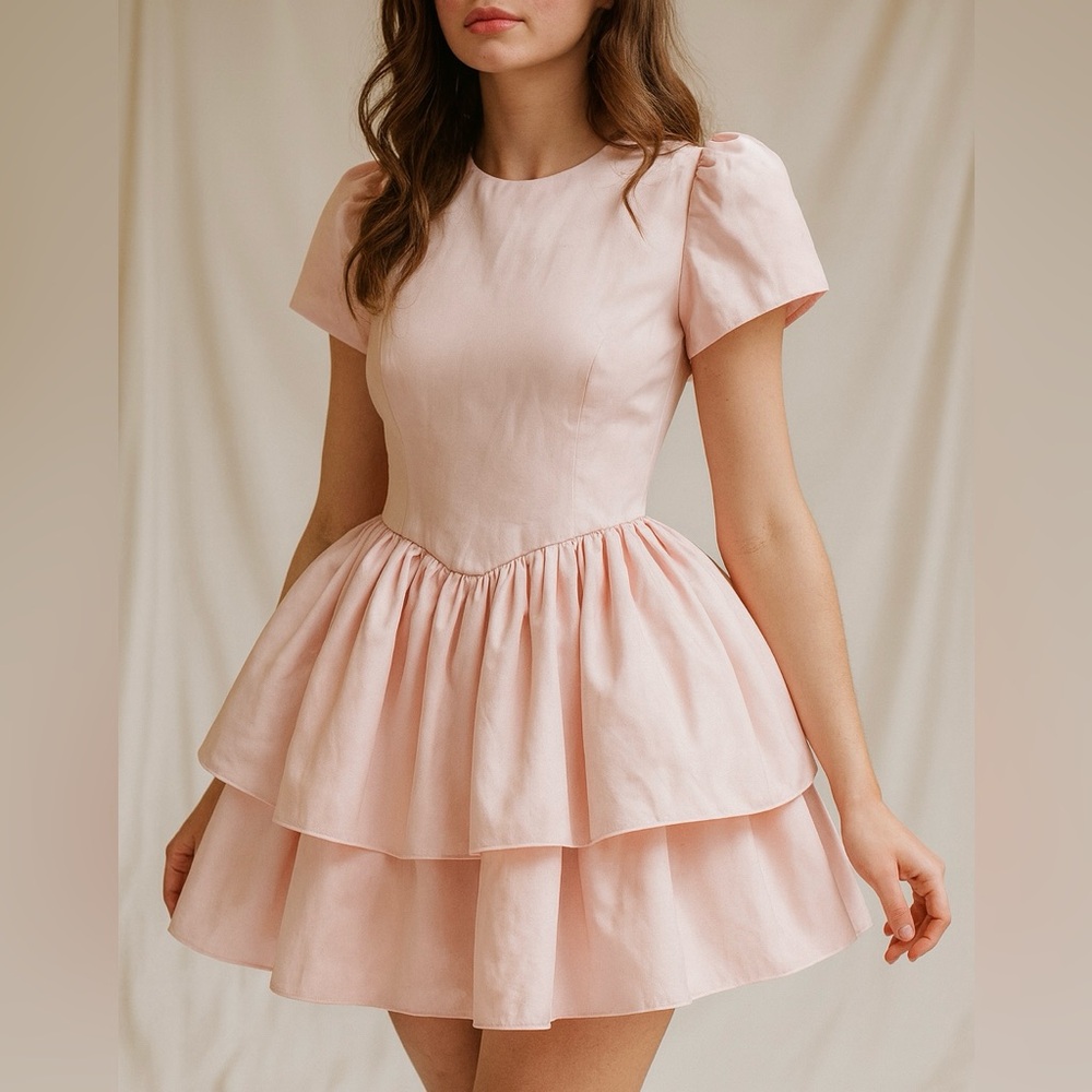 NWT Maison Amory Take Me On A Date Mini Dress Dusty Pink Rare